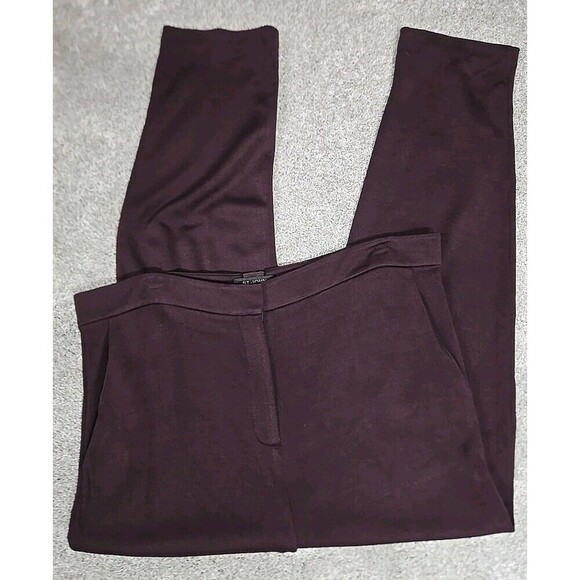 St. John Wool Viscose Blend Pants Burgundy Red Women’s Size 12 - Picture 4 of 12